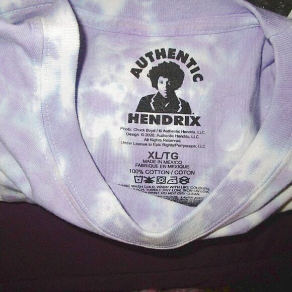 Jimi Hendrix Experience Tour T-Shirt Size L Black Light 2 Sided Crop Psychedelic - Picture 9 of 9